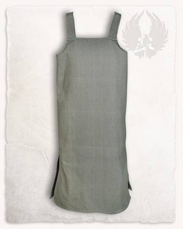 Ester Apron Dress Oliv - płócienna suknia fartuchowa