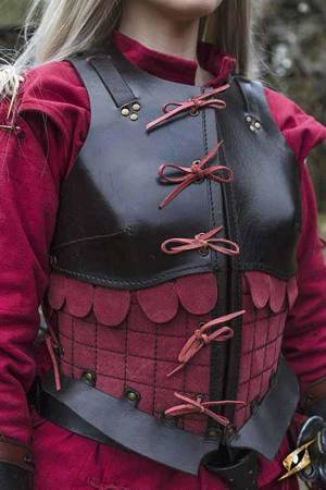 Female Leather Armour Dark Brown-Red