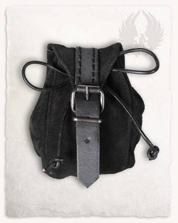 Friedhelm Leather Pouch Black - zamszowa sakiewka