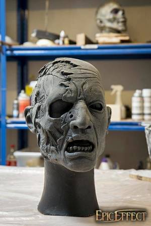 Half Face Zombie - Unpainted  / maska lateksowa Zombie niepomaowana