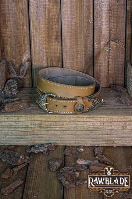 Hrothgar Viking Ornate Belt - Light Brown