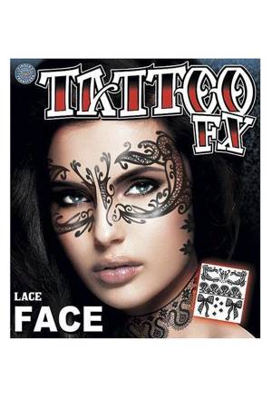 Lace Face Tattoo - tatuaż tymczasowy