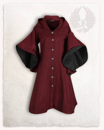 Lilian Coat Bordeaux/Black - płócienny płaszcz