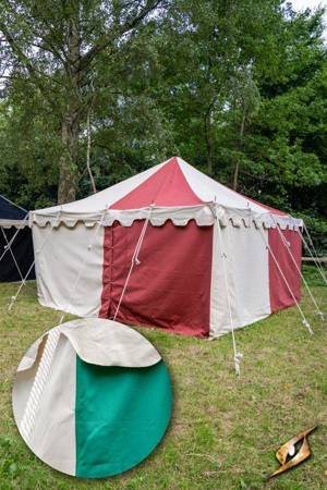 Marquee Tent - 4x4m - Natural/Emerald Green