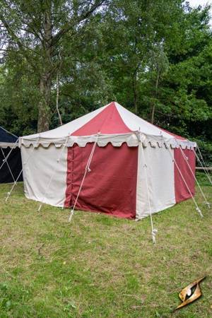Marquee Tent - 4x4m - Natural/Emperor Red