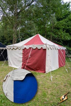 Marquee Tent - 4x4m - Natural/Lapis Blue