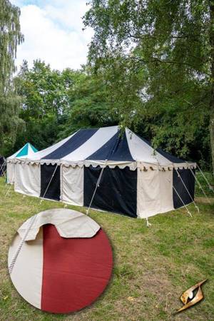 Marquee Tent - 5x8m - Natural/Emperor Red
