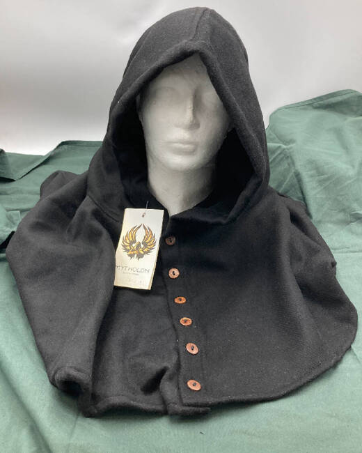 Notker Hood Wool - Black - kaptur średniowieczny