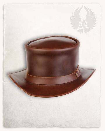Paddy Top Hat Brown - skórzany cylinder