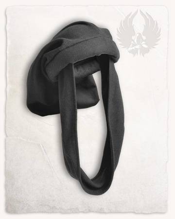 Rafael Chaperon Wool Black -  średniowieczna czapka z wełny