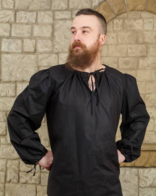 Rafael Shirt Cotton Black - koszula średniowieczna