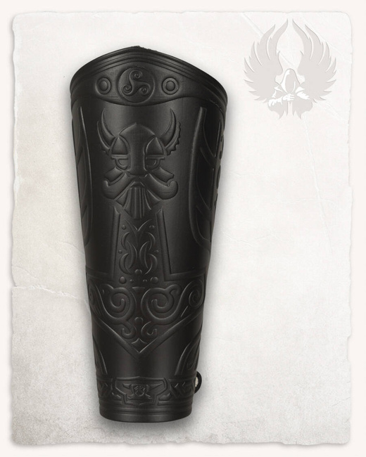 Ragnarok Thor Leather Bracers - Black