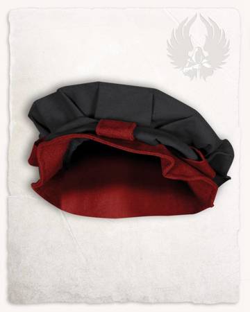 Rupert Beret Black/Red - beret średniowieczny