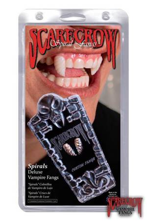 ScareCrow Vampire Fangs - Spiral - Chrome