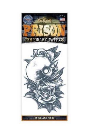 Skull And Roses  PrisonTattoo - tatuaż tymczasowy