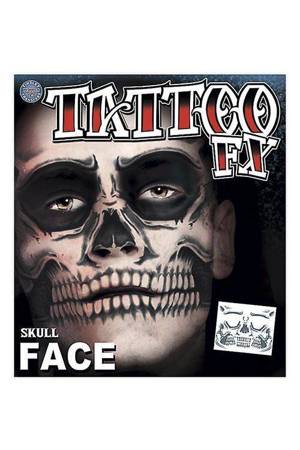 Skull Face Tattoo 2ndQ - tatuaż tymczasowy