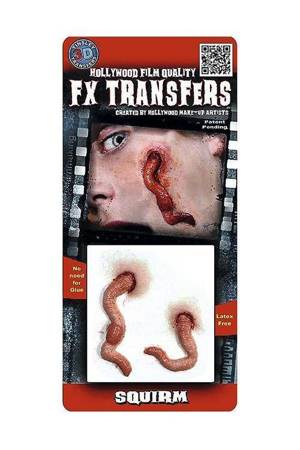 Squirm 3D FX  Transfers - tatuaż 3D, rana z robakiem