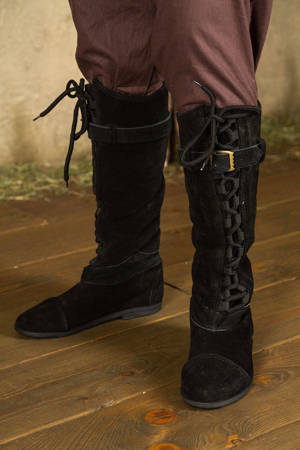 Taras Lace-up Boots - Sueder - Black