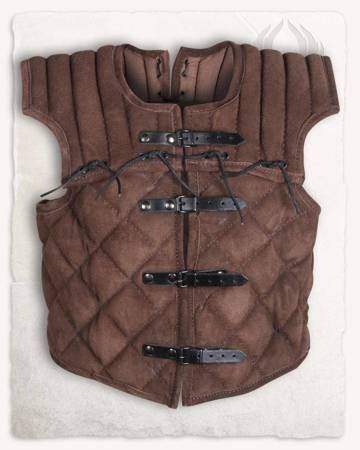 Tenebra Armour Vest brown - pikowany zamszowy kaftan