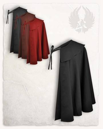 Tilly Cloak Cotton Black - peleryna z kołnierzem