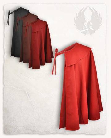 Tilly Cloak Cotton Red - peleryna z kołnierzem