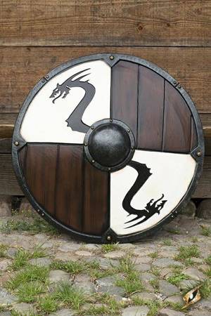 Viking Dragon Shield 80 cm - White