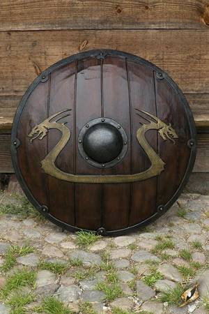 Viking Dragon Shield 80 cm - Wood