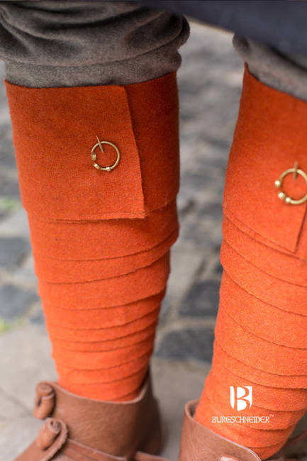 Wool Winingas Aki - Orange - owijacze na nogawki z filcowanej wełny