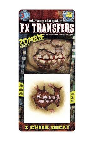 Zombie Cheek Decay 3D FX  Transfers - tatuaż 3D, policzek zombie